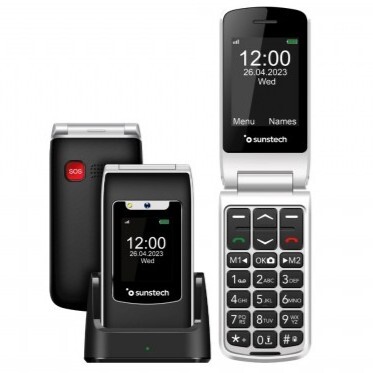 Teléfono Móvil Sunstech CELT24 Negro - Pantalla 2,4", teclado grande con marcación rápida, boton SOS