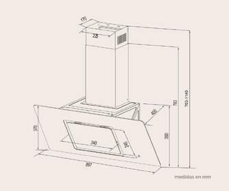 CAMPANA ARTICA AVERTIKA90CB 90CM C BLANCA