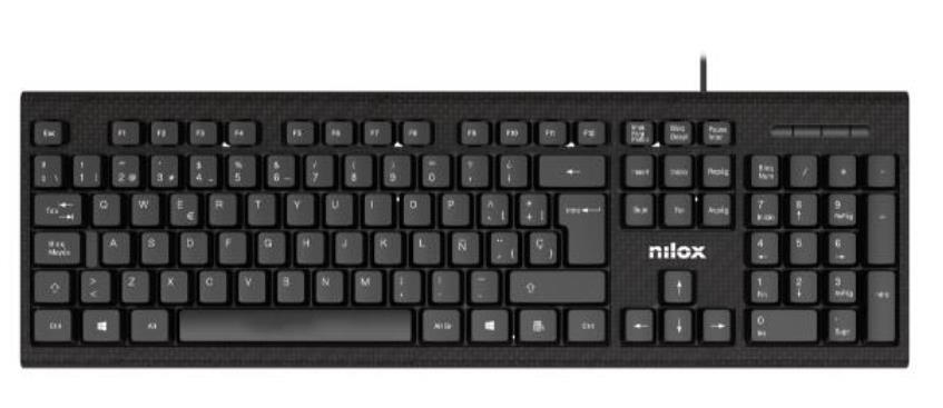 Teclado y ratón Nilox NXKME0011 Negro - Con cable, teclado de membrana, ratón de 3 botones