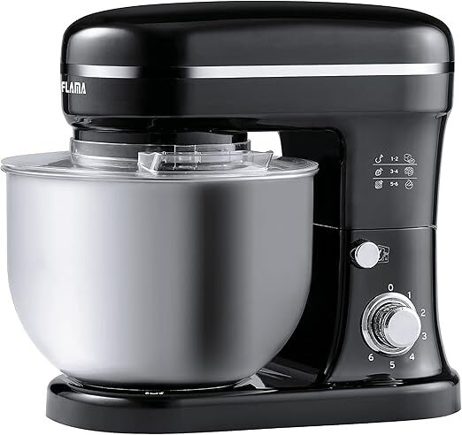 Robot de cocina Flama 1462FL - Bol 5 L, 1200 W, Inox, Negro
