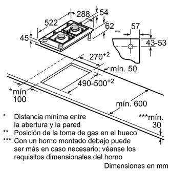 ENCIM. BALAY 3ETG632HB 2F GAS BISELADA