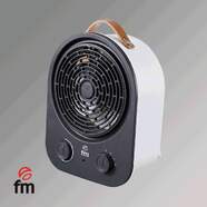 Calefactor FM TH-20 - 2000W, 2 Potencias, Temp. Regulable, Sistema anti-vuelco, Negro/Blanco Calefactor FM TH-20 - 2000W, 2 Potencias, Temp. Regulable, Sistema anti-vuelco, Negro/Blanco