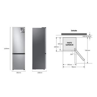 FRICOM. SAMSUNG RB38T602DSA/EF 203x60 INOX