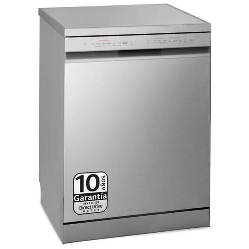 Lavavajillas LG DF243FV - Clase D, 14 servicios, 3ª bandeja, 8 programas, Media carga, 60 cm, Inox