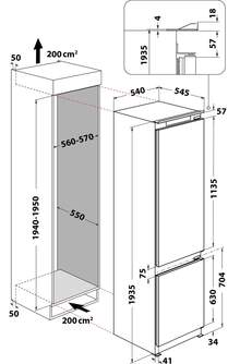 FRICOM. WHIRLPOOL ART9811SF2  193x54 INTEGRABLE