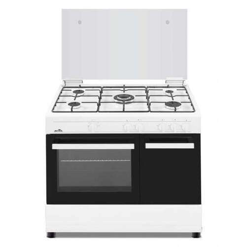 Cocina Gas Butano Artica AKF9060W - 5 Fuegos, 90x61cm, Termopar, Wok, Doble Vidrio, Blanca