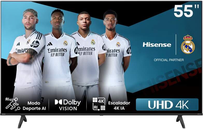 TV 55" Hisense DLED 55A6N - 4K Ultra HD, Smart TV VIDAA, HDR10+, DTS X, 20 W