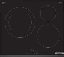 Placa Inducción Bosch PUJ631BB5E - 3 Zonas, 60cm ancho, TouchSelect 17 niveles potencia, 4600 W
