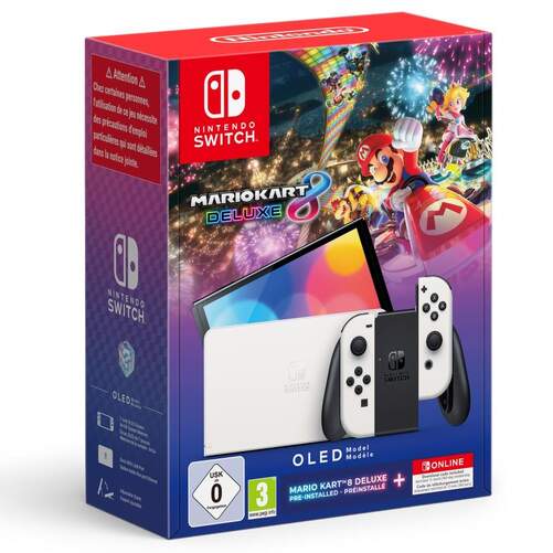 Consola Nintendo Switch OLED + Mario Kart 8 Deluxe + 12 Meses Suscripci&oacute;n a Nintendo Switch Online