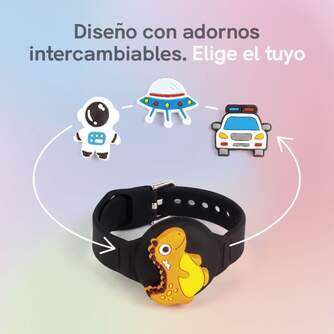 PULSERA LOCALIZADORA DCU CHARMBAND NI%%%#209;@S NEGRA