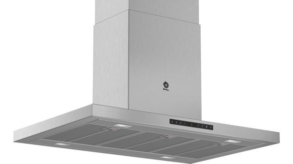 Campana isla Balay 3BI998GX - A+, 90cm, Extracción máx 867m3/h, 5 Potencias, ExtraSilencio, Inox