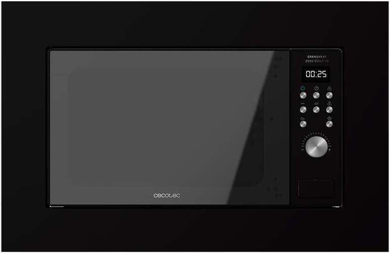 Microondas Integrable Cecotec Grandheat 2000 Negro - 700W+Grill, 20 Litros, 9 Funciones, 6 Potencias