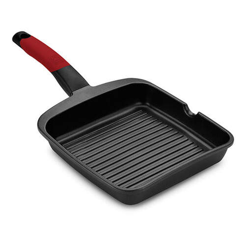 Grill BRA con rayas Premiere - Color rojo, 28 cm de diámetro