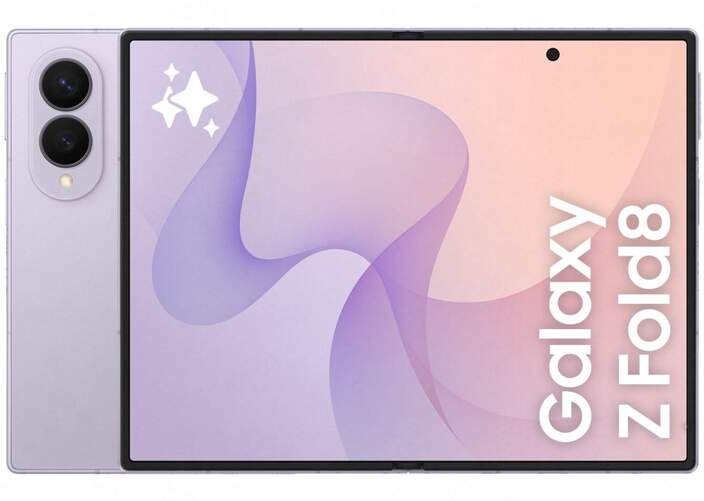 Samsung Z Fold8 12/256 GB Lavender - Pantallas 7,6"/5,5", 4800mAh, Snapdragon 8 Elite Gen 5, 50+50MP